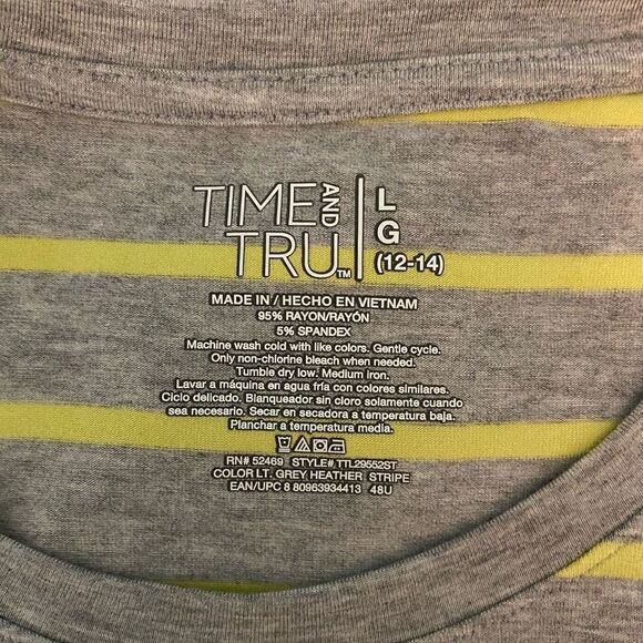 Time & Tru Green & Gray summer dress w/ pockets - Picture 6 of 6